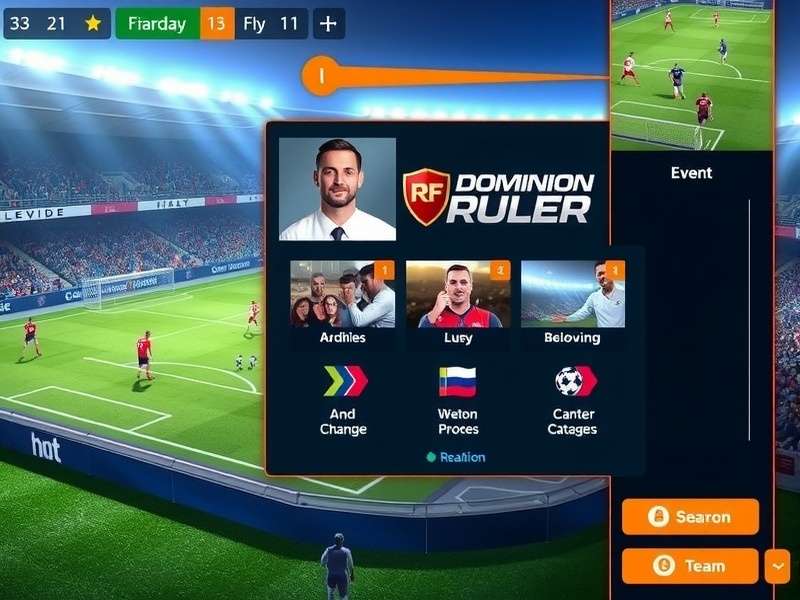 RR FC Dominion Ruler gameplay screenshot showing football match